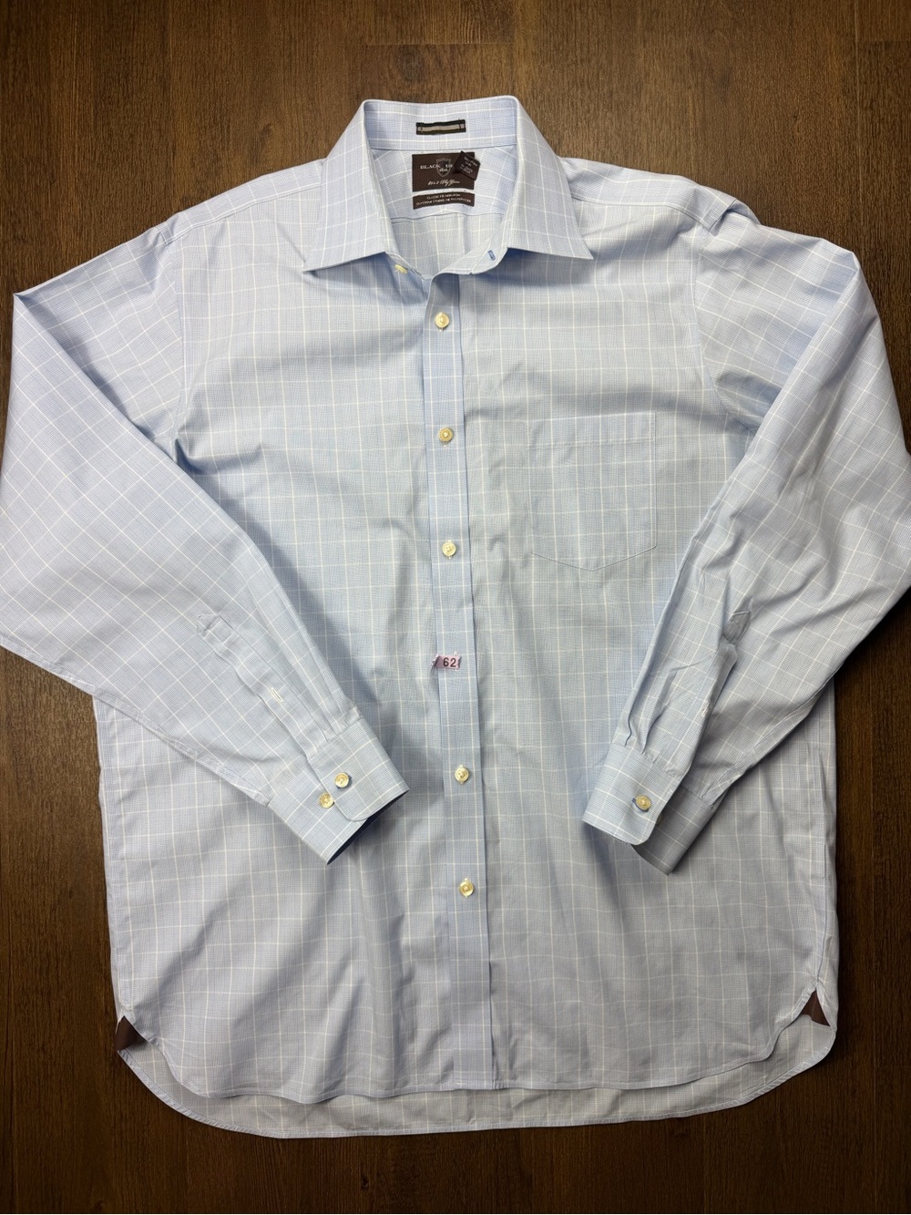 Black Brown 1826 Light Blue Windowpane Dress Shirt